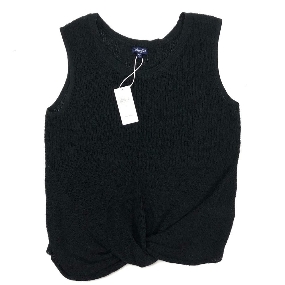 NWT Splendid Size Small Black Knit Twist Front Top new with tags
